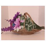 Decorative Hanging Wicker Wall Basket Filled With