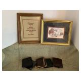 Handmade cross stitch picture, wallets & framed,