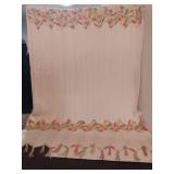 Handmade Crocheted White, Pink, Green and Yellow