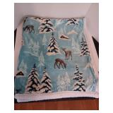 Light Blue Christmas Plush Throw Blanket, Very