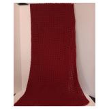 Burgundy Red Crocheted Throw Blanket