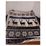 Navy Blue Christmas Plush Throw Blanket, Very