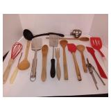 mixed lot of varied cooking utensils