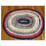 Large, handmade, rag rug, multi color