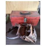 Metal Tool Box with Plumbing supplies Nail pouch