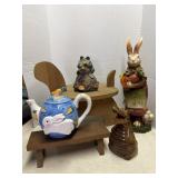 Ceramics Wood Turtle Bench