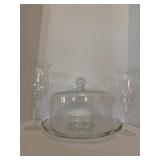 Princess House Hurricane Globes with Cake Cover