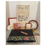 Fabric keepsake lap pillow with plaques and