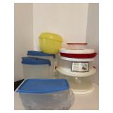 Plastic Lot of Cake Pie Carriers Tea Pitchers Egg