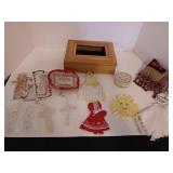 Assortment of Crochet and Sewing Crafts Including