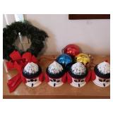 Four Home Made Snowmaw Bird Houses, Christmas