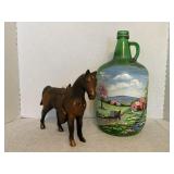 Vintage bronze horse with beautiful hand painted