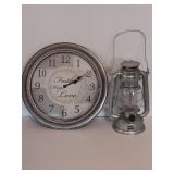 Silver Home Decor with Beautiful Wall Clock and