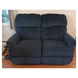 Two Seat Navy Blue Recliner Sofa