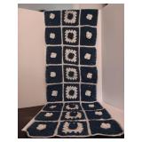 Handmade Navy Blue and White Crochet Granny