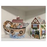 Noahï¿½s Ark and Cottage Cookie Jars