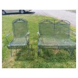 Wrought Iron OutDoor Glider Bench and Matching