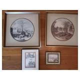 Vintage Landscape Prints with Picture Frames