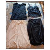 Black Vintage camisoles and half slips Size