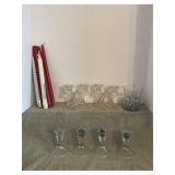 Candle holders and candies