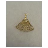 14KT Gold Fan Pendant 32.3 grams