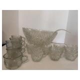 Vintage Punch Bowl Ladle and Punch Cups Two