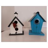 Black and White Two Hole Bird House and Adorable