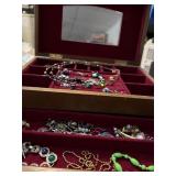 Vintage Jewelry Box with Contents