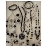 Costume Black Silver White Jewelry