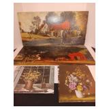 Vintage Red Watermill By E.Thomas,  'The Village