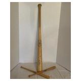 Two mini bats, signed by Dave Winfield and wood
