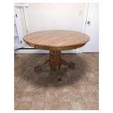 47' Round Wooden Oak Dinning Room Table with
