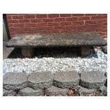 Straight Concrete Garden Bench (Heavy! Bring Help