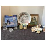 Winter series plate, book, glass 3 piece nativity