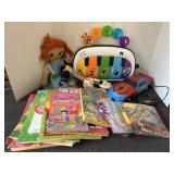 Fun kid lot, vintage rag doll, fun pads etc