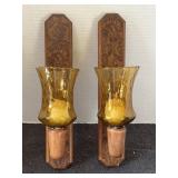 Pair of vintage wall sconces with globes