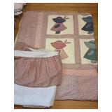 Hand Stitched Holly Hobby Quilt/Bed Topper with