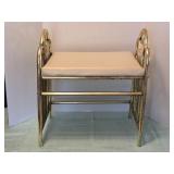 Vintage Brass Vanity Seat.  19.5'w x 14' d x 22h.