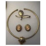 Cameo and Goldtone Costume