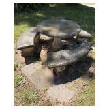Cement Picnic Table with Benches