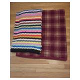 Colorful Crocheted Afghan and Member's Mark Throw