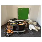 Desk lot, Clock, readers, scissors etc