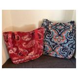 Quilted bags.  Cranberry, is Vera Bradley