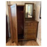 Antique Oak side-by-side armoire. 67.5'T 44.5'W