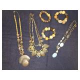Assortment of jewelry made of beads,