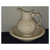 Vintage McCoy water pitcher and bowl