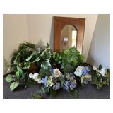 Vintage wood with mirror wall hanging planter,