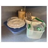 Plastic lot, Bowles pitcher etc