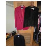 Ladies Coats.   Red Wool Coat with Sewn in