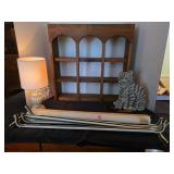 Assortment lot of window curtain rods, blind,